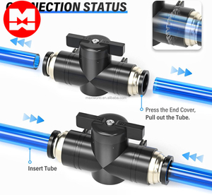 New maxiworld khí nén công nghiệp van bi điều khiển lưu lượng không khí đẩy để kết nối phù hợp bvu POM - Product Image 6