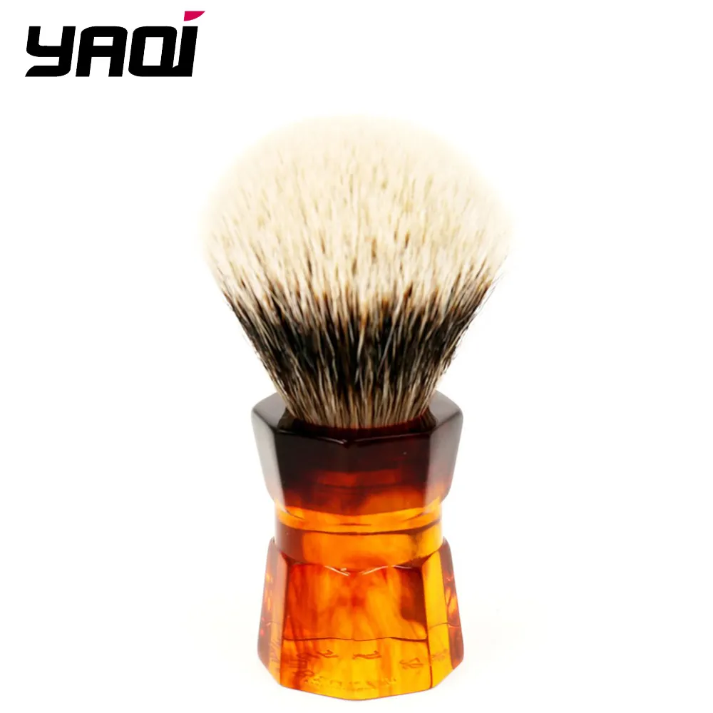 Yaqi barbeador de barba masculino 26mm, rts moka express, escova de barbear para homens com duas pulseiras, cabelo em pequena caixa branca/preta, alça de resina