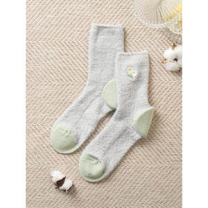 Self-Made Moisture Knee-Ankle Sleeping <b>Socks</b> for <b>Girls</b> Winter Cartoon Print One Light Warm Breathable Custom Knitted Technique - Product Image 1