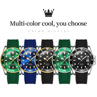 Reloj Olevs 6650 para Hombre, Mecánico, de Cuerda Manual, Digital, Personalizado, de Silicona, Resistente al Agua, Económico, Deportivo
