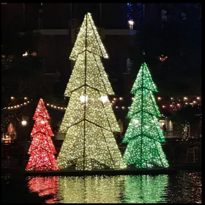 New year metal <b>red</b> ribbon star spiral <b>light</b> Christmas tree outdoor <b>light</b> for Christmas tree - Product Image 4