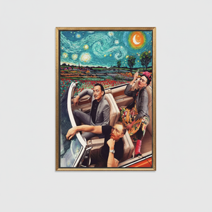 Modern <b>Canvas</b> Print: Elegant Artistic Decor Inspired by Frida, Van Gogh, Dali,GOLD <b>FRAMED</b> <b>CANVAS</b> - Product Image 2