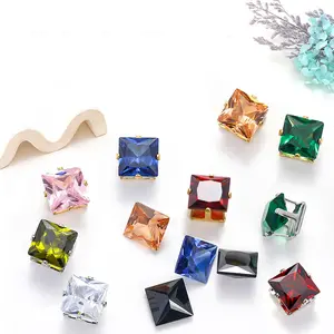 Shiny 8mm Square Colorful zircon for decoration of all kinds of gorgeous costumes