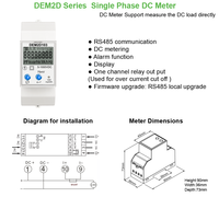 YTL DEM2D serie DC medidor Din-Rail monofásico 2 Modelo RS485 comunicación Kilovatios hora metros