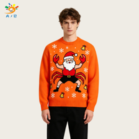 AJB Nouvelle Arrivée Pull de Noël Homme Moche et Original en Coton Respirant à Col Rond pour l'Hiver, Motif Graphique Tricoté, Idéal pour les Fêtes