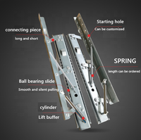 Rail de levage automatique pour table carrée à ronde, pliable et télescopique, avec guide à ressort pour table à bascule
