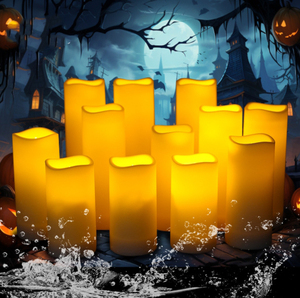 Bougies <span class=keywords><strong>LED</strong></span> étanches IP44 pour usage extérieur, en <span class=keywords><strong>plastique</strong></span>, fonctionnant avec des piles AA, bougies décoratives de jardin, lumière <span class=keywords><strong>LED</strong></span> blanc chaud - Product Image 5