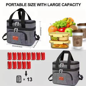 Sacoche de rangement étanche Grand <span class=keywords><strong>sac</strong></span> à lunch isotherme isolé pour préparation de <span class=keywords><strong>repas</strong></span> 27L <span class=keywords><strong>Sac</strong></span> à lunch isotherme pour hommes femmes adultes - Product Image 6
