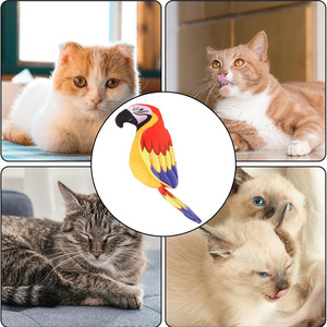 B962 Interactieve Zingende Vogel Katten Speelgoed Pluche Huisdier Spellen Geluid Papegaai Simulatie Spelen Training Oefening Jagen Mentale Vogel Speelgoed - Product Image 2
