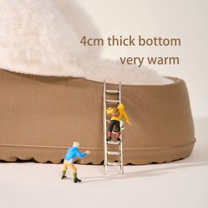 Unisex Fluffy Fashion EVA Fur Home Indoor Fuzzy Outdoor Waterproof <strong>Ladies</strong> Men <strong>Moccasin</strong> 4cm Plush Slides <strong>slippers</strong> - Product Image 5