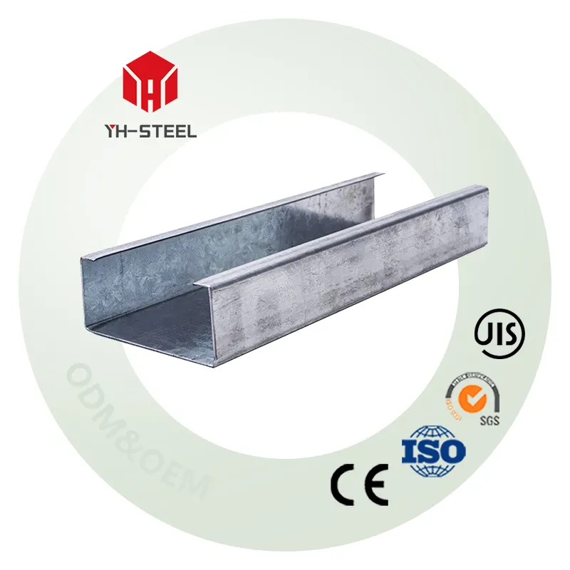 ASTM A36 galvanizli soğuk şekillendirilmiş bölüm çelik yapısal C şekli profil kanalı çelik kiriş oluklu C U Z kiriş C çelik aşık
