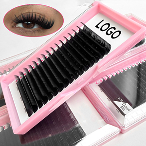 Extensions de cils en cachemire noir mat personnalisées, courbure <span class=keywords><strong>LU</strong></span>, plateaux d'extensions de cils individuels pour volume - Product Image 4