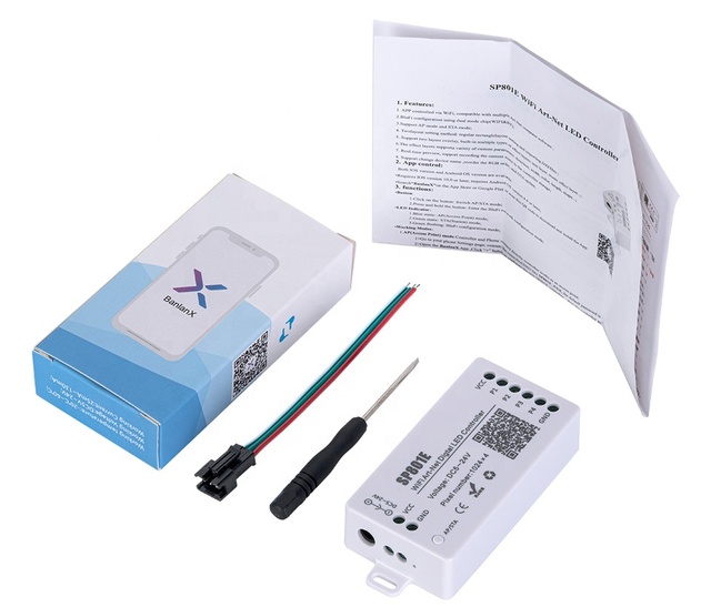 SP801E Wifi Art-Net LED Controller for WS2812B WS2811 Light Strip LED Pixel Panel Module Wireless Control DC5-24V