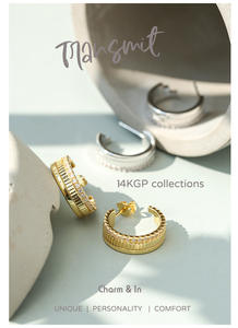 Boucles d'oreilles en laiton plaqué or 14 carats bijoux de mode de style chrétien religieux vintage avec motif de forme de numéro géométrique en zircon cerceau - Product Image 4