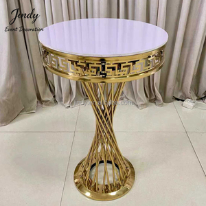 JINDY Socle Métallique Unique de Haute Qualité pour Table de Desserts, Plaqué Or, Centre de Table de Mariage, pour Décoration de Mariage - Product Image 1