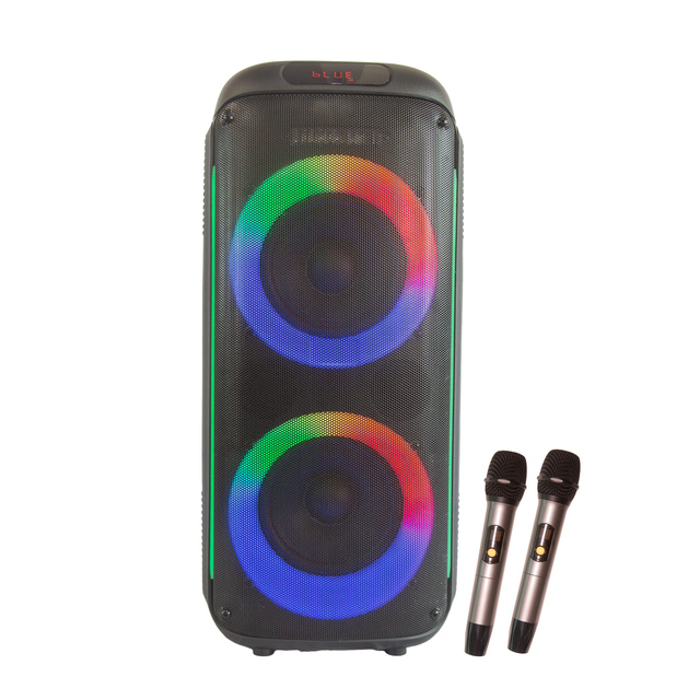 Dual 6.5 Inch Portable Party Speaker with RGB LED Lights Rechargeable Karaoke Machine for Home Outdoor Wedding Camping