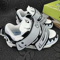 Chaussures décontractées à semelle épaisse Tyrannosaurus pour hommes et femmes - Baskets polyvalentes pour couples avec couleurs contrastées