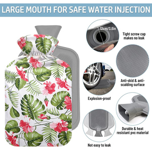 Bouteille d'eau chaude personnalisée de haute qualité en gros de 2000 ml avec housse en polaire, logo personnalisé et <span class=keywords><strong>couverture</strong></span> en polaire - Product Image 3