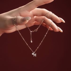 Dylam -H- <b>Initial</b> <b>Pendant</b> Necklace 925 Sterling <b>Silver</b> with 5A Cubic Zirconia 26 Letter Alphabet Jewelry Gifts for Women - Product Image 2