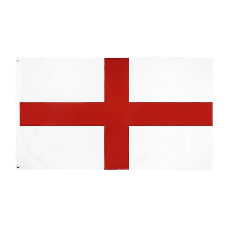العلم الإنجليزي من البوليستر ذو خلفية بيضاء وقماش 3x5 ويتميز بالصليب الأحمر والشاطئ وعلم دعائي لاحتفالات المباريات