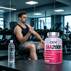 OEM EAA <strong>Complex</strong> Capsules with <strong>BCAAs</strong> and Leucine Vegan Non GMO 30 Servings Dietary Supplement 90 Count - Product Image 4