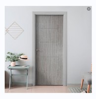 Porte intérieure moderne en bois massif composite avec protection d'angle insonorisante et finition mélamine