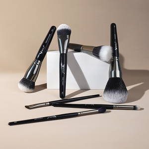 Makeup <b>Brush</b> Powder Foundation Synthetic Hair Black Handle <b>Round</b> Face Beauty Tools - Product Image 4