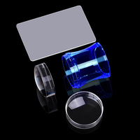 Tampon à ongles en silicone transparent avec grattoirs pour Nail Art