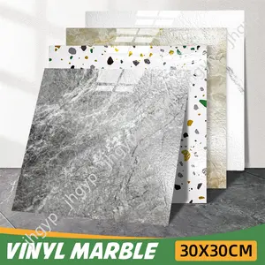 Imitation Ceramic Marble Peel And Stick Pvc Luxury Vinyl Plastic Laminate Floor Sticker Waterproof Tiles Flooring