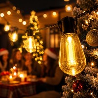Guirnalda de Luces Navideñas RGBIC a Prueba de Agua IP65 con Sincronización Musical y Control Wifi para Patio, Fiesta, Boda, 100 pies