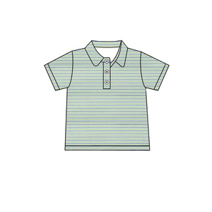 Sweat à capuche décontracté respirant à rayures vertes personnalisées BT0751 pour bébé garçon, vêtements pour nourrissons à manches courtes - Product Image 1