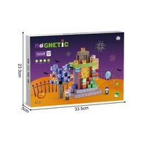 EPT 342PCS Blocs de construction magnétiques en plastique de 2 cm, jouet STEM, thème de jeu de fantômes pixelisés, cubes 3D, ensemble de construction pour enfants