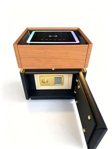 Mesita de noche con carga inalámbrica, moderna, de madera, inteligente, mueble de dormitorio con función de carga - Product Image 3