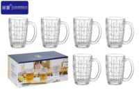 Nouveau Design chopes à bière verrerie diamants Qianli arrivée 370ML Transparent Six pièces ensemble tasse en verre en gros
