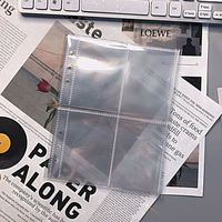 Pochette de livre de cartes PP pochette de reliure transparente à feuilles mobiles manches de poche 6 trous 4 grilles en PVC transparent A5 pochette de carte Photo