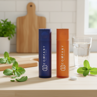 Contenedor de Alimentos de Plástico Minimalista con Tapa Hermética, Portátil, Reutilizable y a Prueba de Humedad, Marca Mint Cylinder Glam White Label