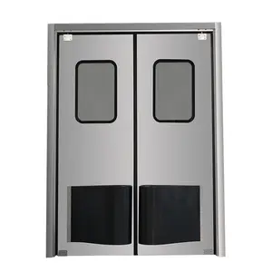 ステンレス鋼フリー衝突防止ドア冷蔵PVCドア304ステンレス鋼断熱両開きドア