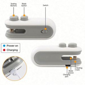 เครื่องซีลถุงพลาสติกขนาดเล็ก 2-in-1 ใช้พลังงานจาก USB เครื่องตัดและซีลความร้อน รักษาสิ่งแวดล้อมอเนกประสงค์ ขนาดกะทัดรัด สำหรับบรรจุภัณฑ์อาหาร - Product Image 3
