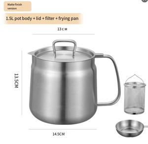Contenitore per Olio <span class=keywords><strong>in</strong></span> Acciaio Inox 304 - Uso Domestico, Grado Alimentare, con Filtro - Per Friggitrice - Product Image 5