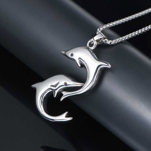 Collar con Colgante de Delfín Deportivo y Juguetón de Acero Inoxidable, Estilo Simple, Cadena de Serpiente, Unisex, Lindo Regalo de Animal, Accesorios - Product Image 4