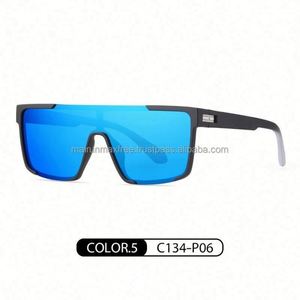 Custom Wholesale Tr90 <b>Frame</b> High Quality Fashion Tac Lens Side Shield Safety Polarized UV400 Square Full <b>Frame</b> Sunglasses Blue - Product Image 2