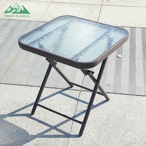 Mesa de Comedor Plegable de Lujo con Tapa de Cristal Wayon, Mesa Portátil Cuadrada y Redonda para Exteriores, para Balcón y Jardín - Product Image 3