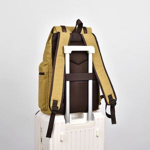 Sac à dos en toile de style rétro durable avec port USB et fonctions imperméables, sac de voyage décontracté pour les affaires, sac d'école pour les étudiants, hommes et femmes - Product Image 3
