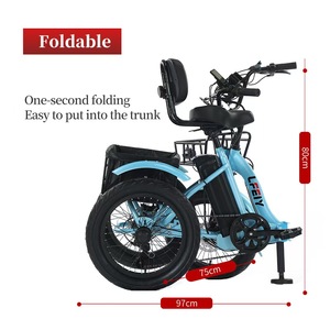 Triciclo Eléctrico de 18 Pulgadas con Pedaleo Asistido, Batería de Litio de 48V 13Ah, Bicicleta de Carga de 3 Ruedas, Triciclo Utilitario con Neumáticos Gruesos - Product Image 4
