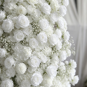 Arco de Rosas Artificiales, Color Blanco Clásico, Hecho a Mano, Alta Simulación, Decoración de Boda Reutilizable - Product Image 2