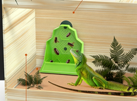 Mangeoire murale rectangulaire ventilée en ABS pour reptiles (lézards, geckos, serpents) avec fixation par ventouse, anti-évasion, pour prédateurs vivants (Dubia, cafards)