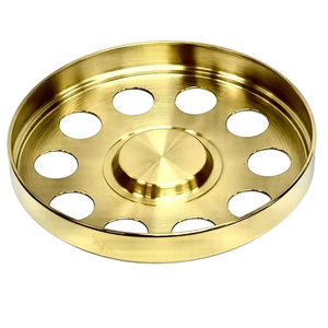 Service vaiselle de Communion, assiette à pain en acier inoxydable doré - Product Image 5