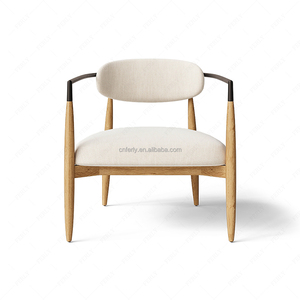 Chaise longue de luxe FERLY Chaise à cadre conique en chêne blanc <span class=keywords><strong>Tube</strong></span> en acier croissant pour canapés meubles de salon - Product Image 4