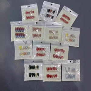 مجموعة أظافر فاخرة عالية الجودة مخصصة بالجملة من 10 قطع، مصنوعة يدويًا ومرصعة بأحجار الراين، متوفرة بمقاسات XS S <span class=keywords><strong>M</strong></span> L، قابلة للضغط والتركيب بتصميم فرنسي، أظافر اصطناعية مصنوعة يدويًا - Product Image 4