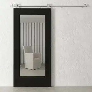 Оптовая продажа, американский популярный стиль, необычный дизайн, цветная интерьерная раздвижная дверь сарая с прозрачной зеркальной инкрустацией